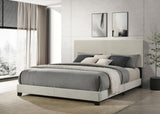 Dorian Cream Upholstered Eastern King Panel Bed by Coaster at Eve Furniture