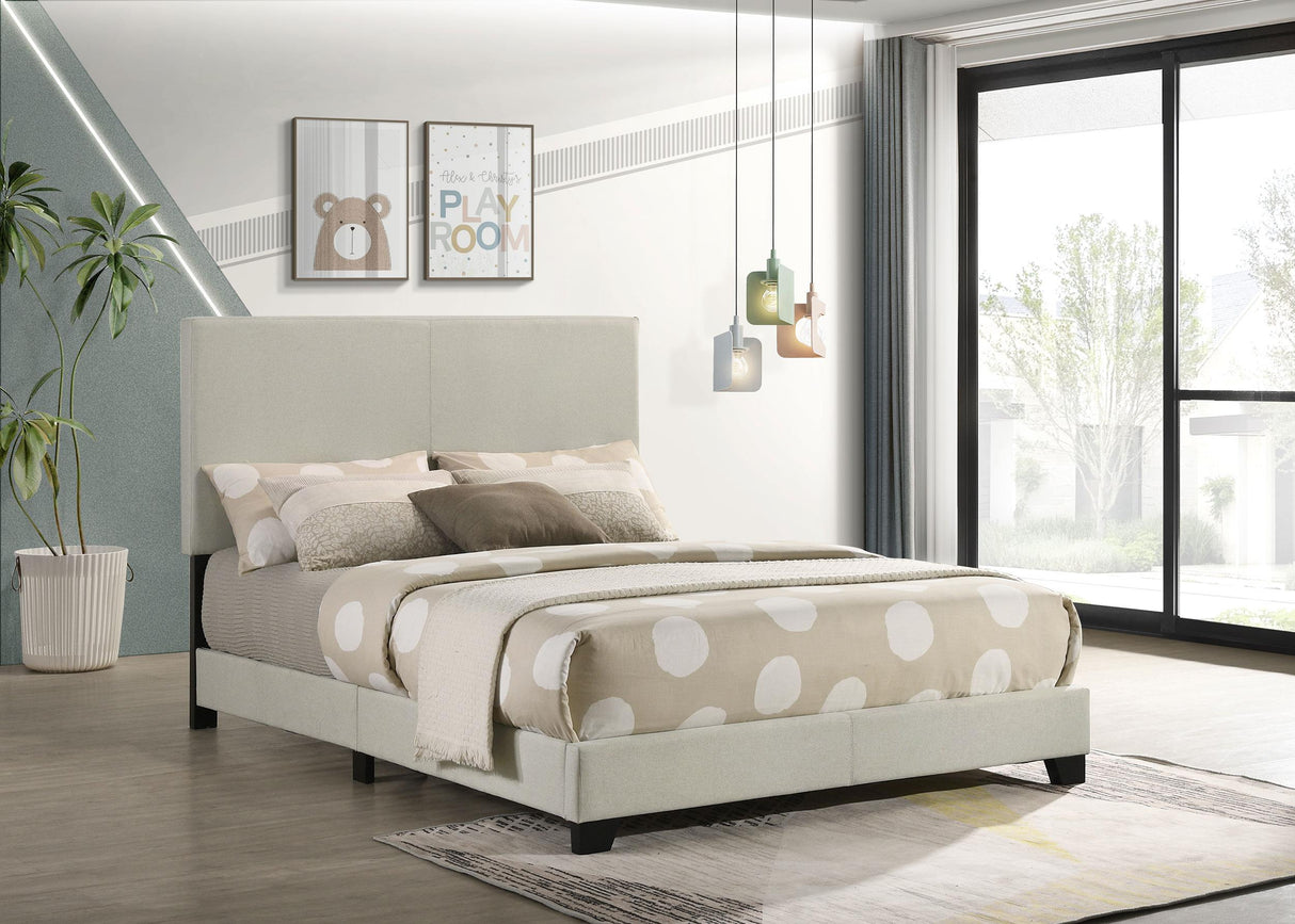 Dorian Cream Upholstered Full Panel Bed by Coaster at Eve Furniture