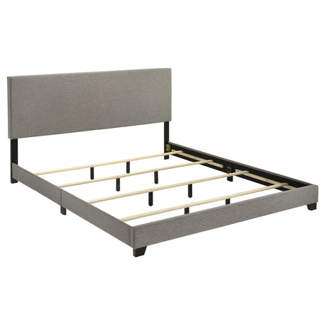 Dorian Taupe Upholstered Eastern King Panel Bed by Coaster at Eve Furniture