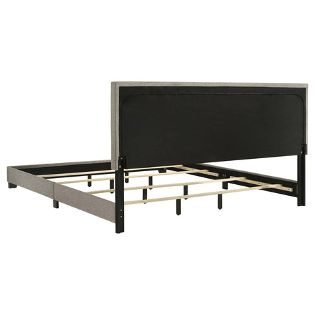Dorian Taupe Upholstered Eastern King Panel Bed by Coaster at Eve Furniture
