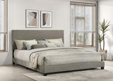 Dorian Taupe Upholstered Eastern King Panel Bed by Coaster at Eve Furniture