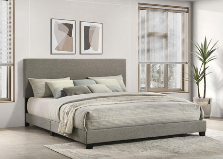 Dorian Taupe Upholstered Eastern King Panel Bed by Coaster at Eve Furniture