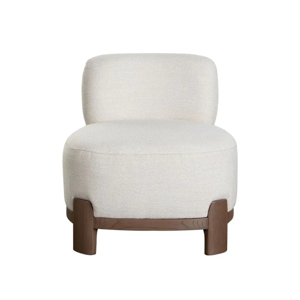 Dove Cream Fabric Armless Accent Chair by Diamond Sofa at Eve Furniture