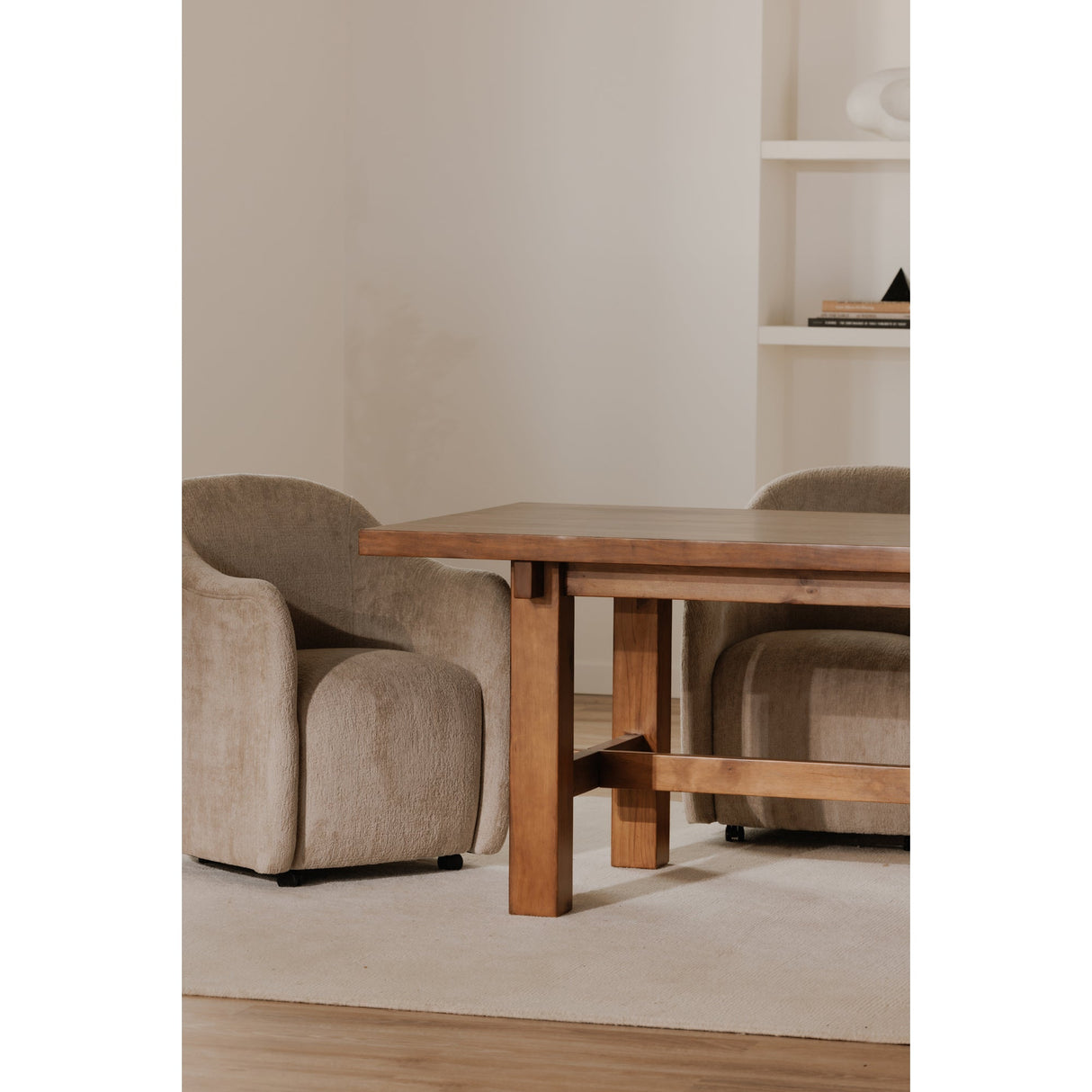 Drava Beige Rolling Dining Chair by Moe's Home at Eve Furniture