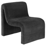 Drayton Black Upholstered Curved Armless Accent Chair by Coaster at Eve Furniture