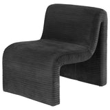Drayton Black Upholstered Curved Armless Accent Chair by Coaster at Eve Furniture