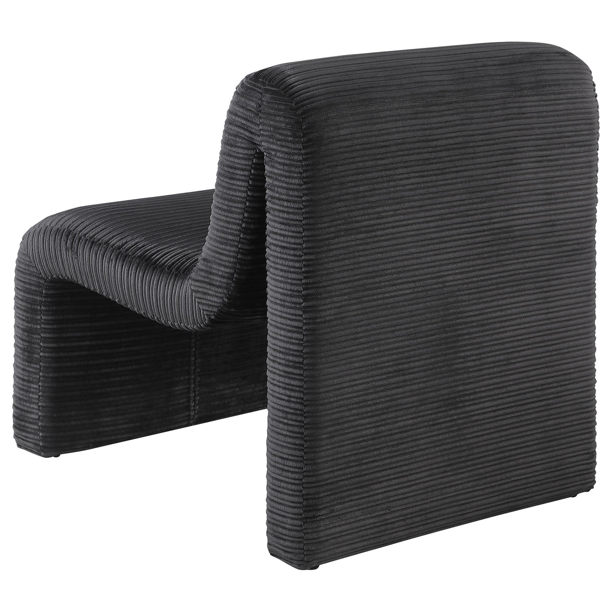 Drayton Black Upholstered Curved Armless Accent Chair by Coaster at Eve Furniture