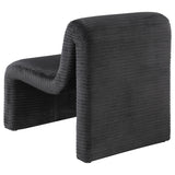 Drayton Black Upholstered Curved Armless Accent Chair by Coaster at Eve Furniture