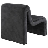 Drayton Black Upholstered Curved Armless Accent Chair by Coaster at Eve Furniture