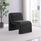 Drayton Black Upholstered Curved Armless Accent Chair by Coaster at Eve Furniture