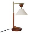 Dreamlight Table Lamp, Brown Solid Wood Base with Elegant Cone Linen Shade by Ashcroft Imports at Eve Furniture