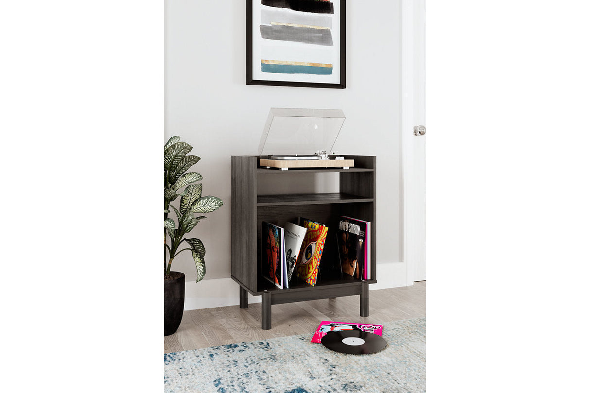 Brymont Dark Gray Turntable Accent Console