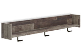 Neilsville Multi Gray Wall Mounted Coat Rack with Shelf