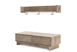 Oliah Natural Bench with Coat Rack