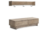 Oliah Natural Bench with Coat Rack