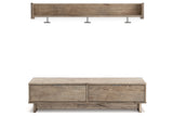 Oliah Natural Bench with Coat Rack