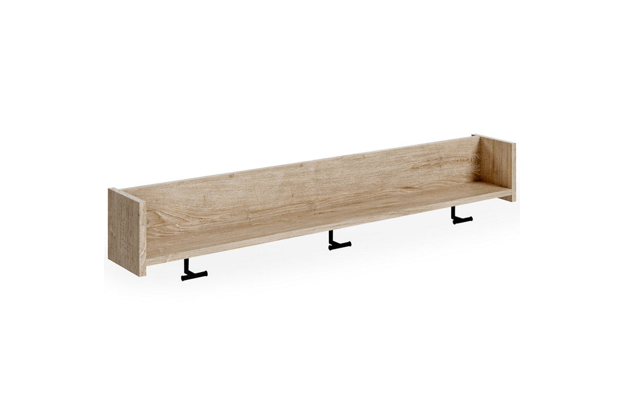 Oliah Natural Wall Mounted Coat Rack with Shelf