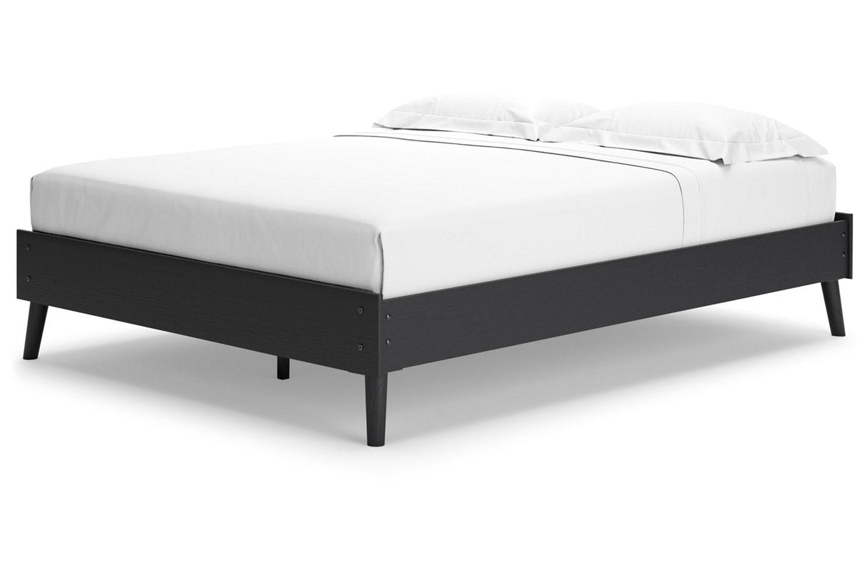 Charlang Black Queen Platform Bed