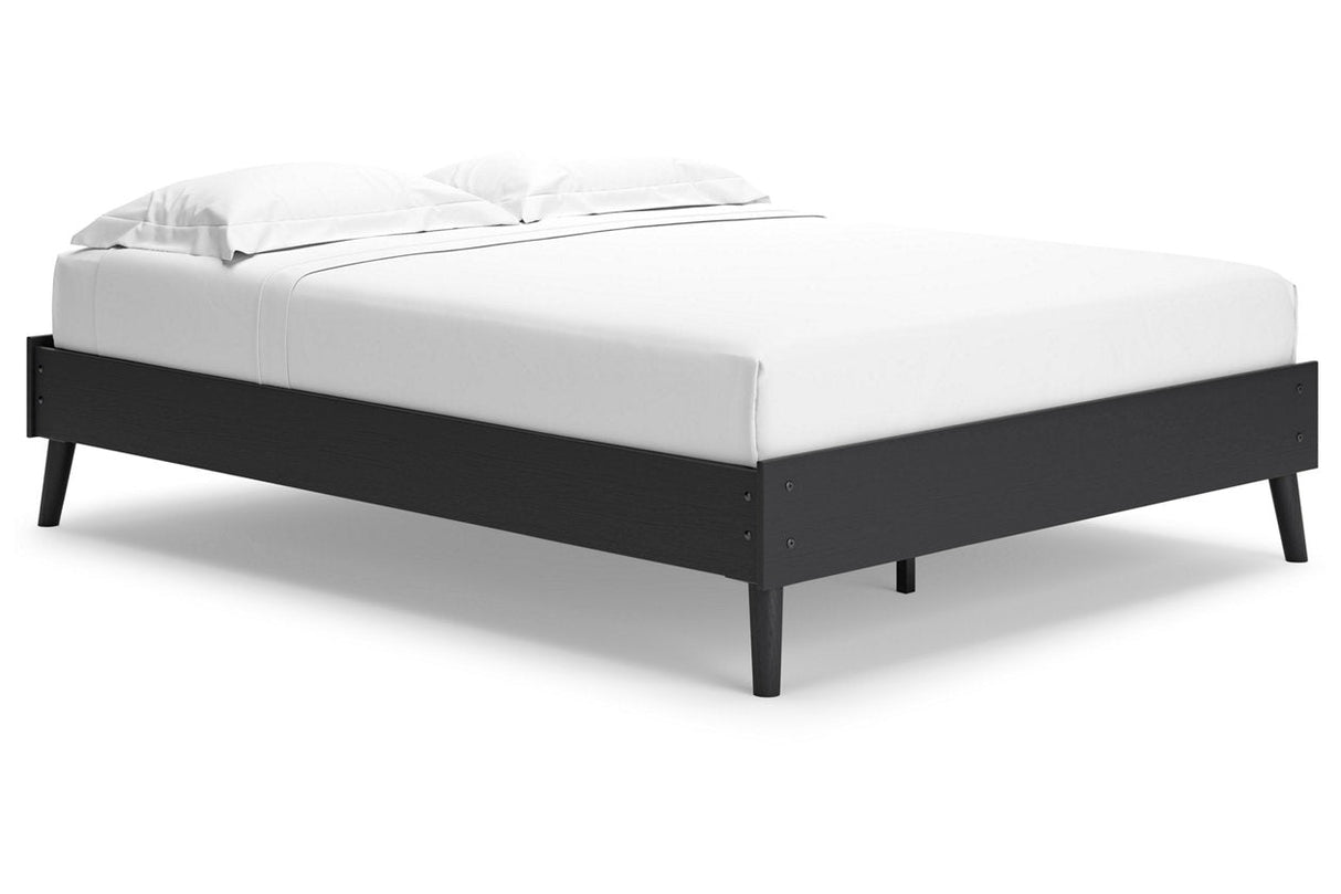 Charlang Black Queen Platform Bed