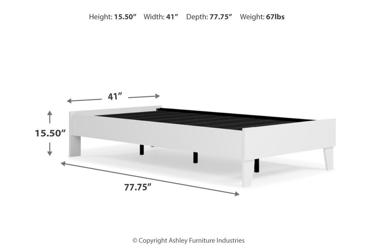 Piperton White Twin Platform Bed