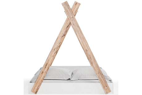 Piperton Two-tone Brown/White Full Tent Bed by Ashley at Eve Furniture