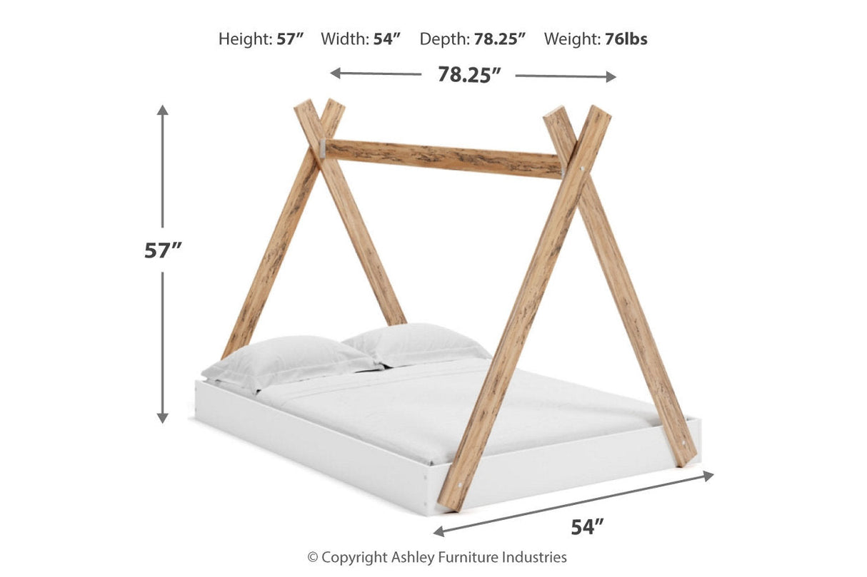 Piperton Two-tone Brown/White Full Tent Complete Bed in Box