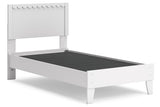 Hallityn White Twin Panel Platform Bed