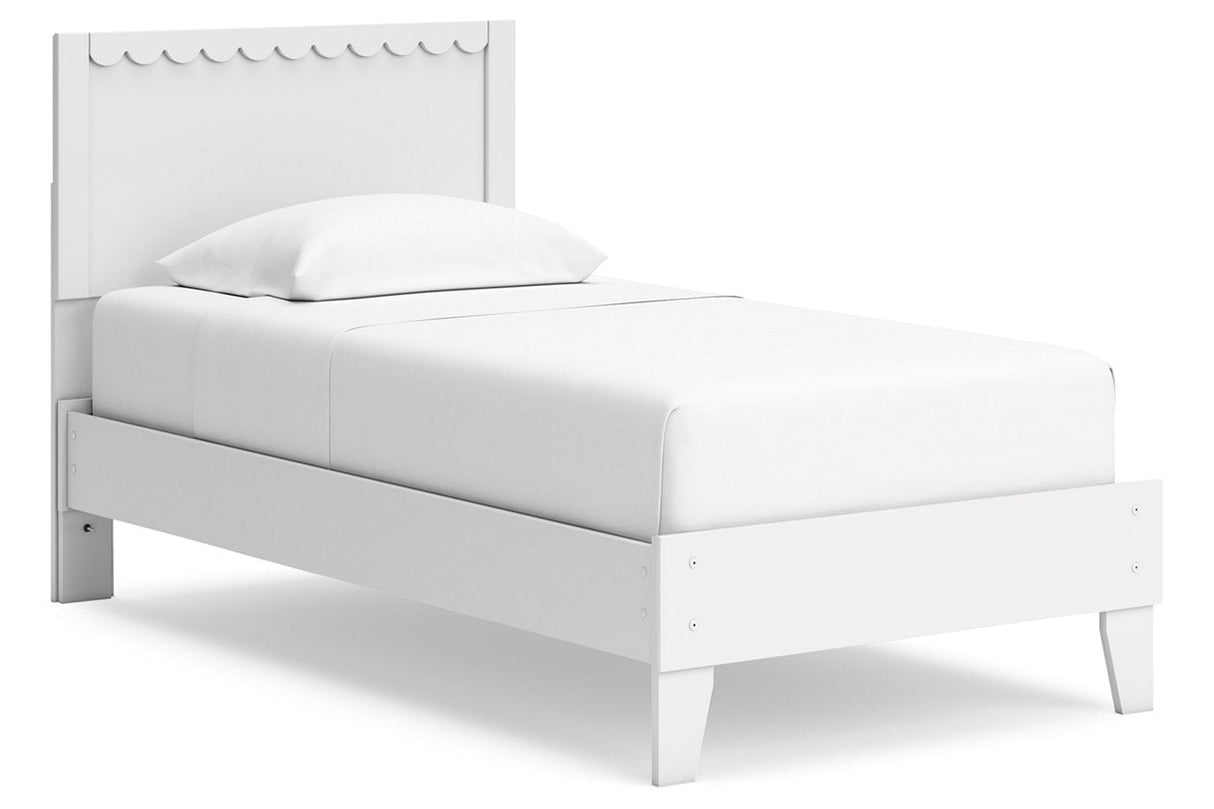 Hallityn White Twin Panel Platform Bed