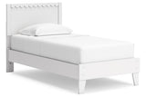 Hallityn White Twin Panel Platform Bed