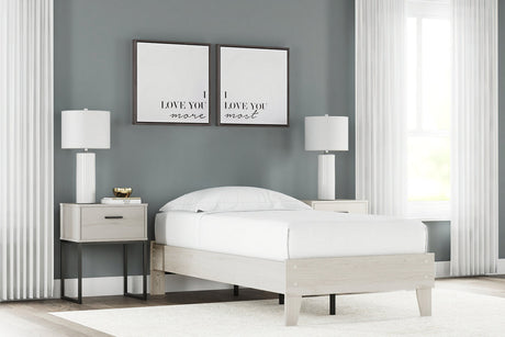 Socalle Light Natural Twin Platform Base Bed by Ashley at Eve Furniture