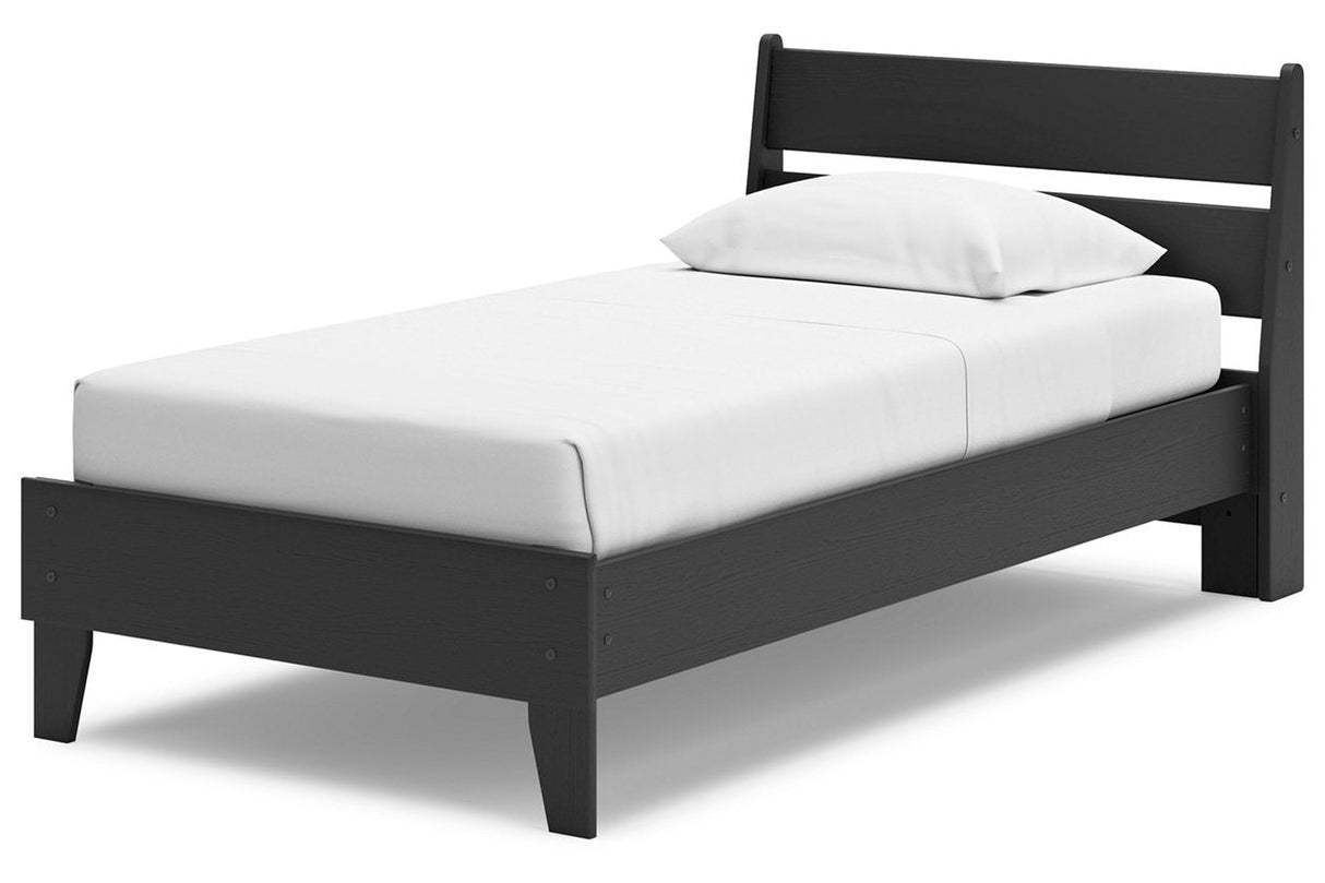 Socalle Black Twin Panel Platform Bed