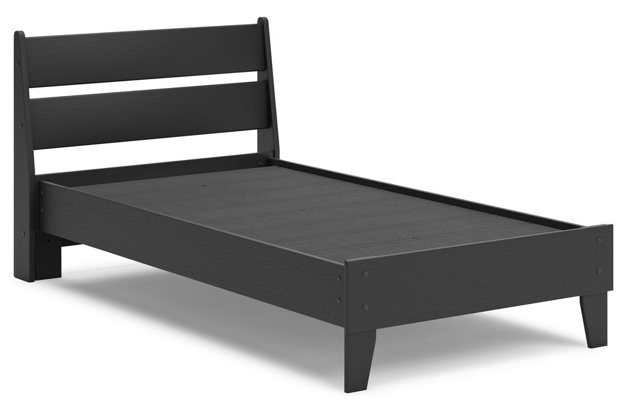 Socalle Black Twin Panel Platform Bed