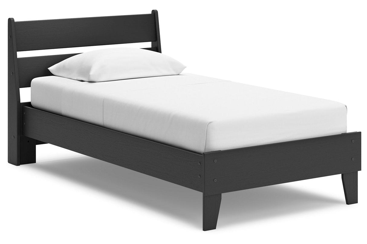 Socalle Black Twin Panel Platform Bed