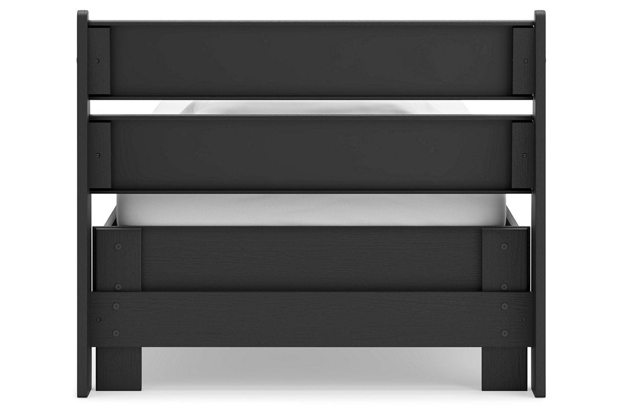 Socalle Black Twin Panel Platform Bed