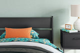 Socalle Black Twin Panel Platform Bed