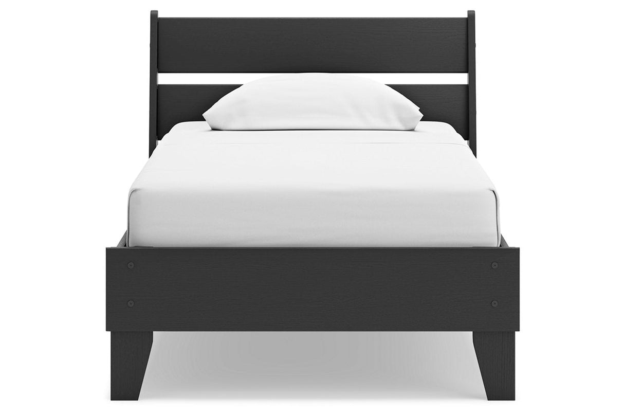 Socalle Black Twin Panel Platform Bed