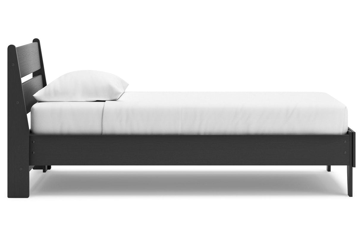 Socalle Black Twin Panel Platform Bed