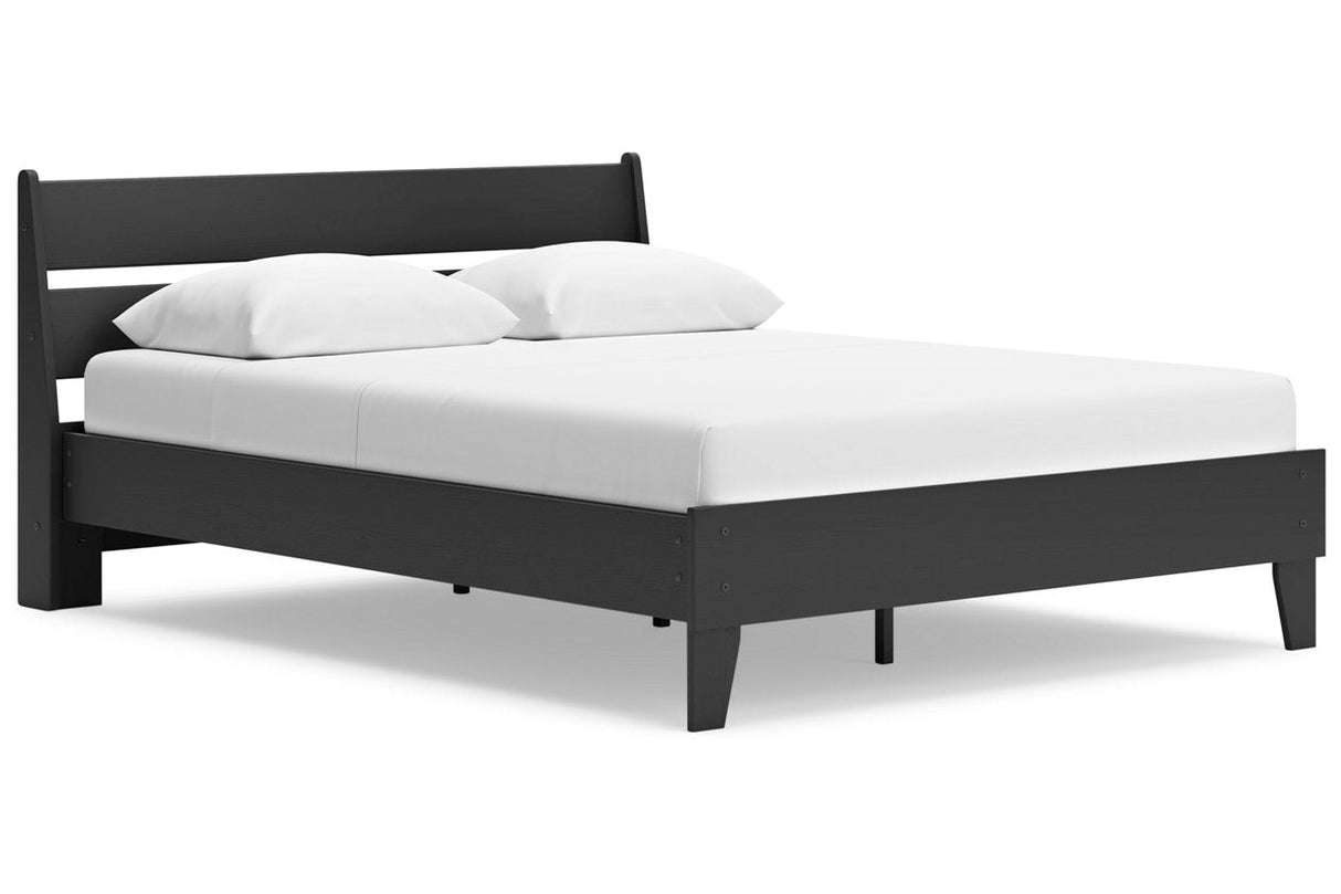 Socalle Black Queen Panel Platform Bed