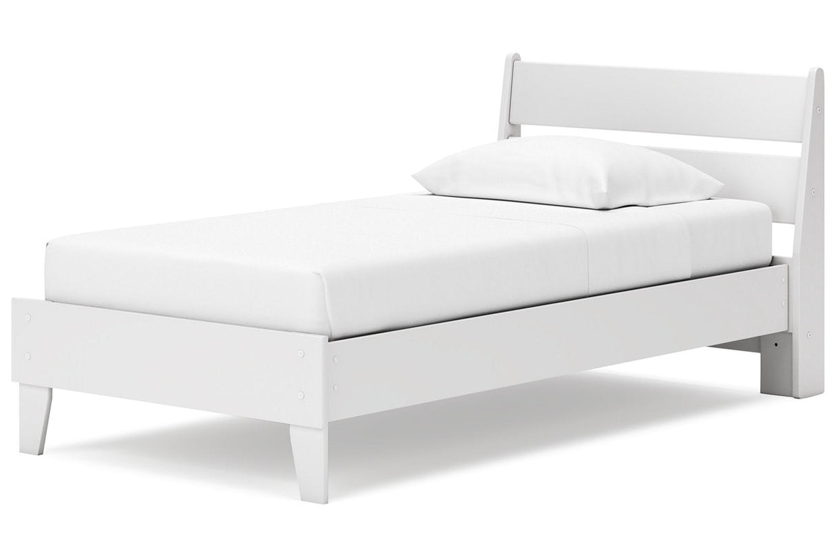 Socalle Two-tone Twin Panel Platform Bed