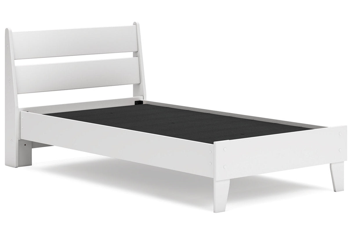 Socalle Two-tone Twin Panel Platform Bed