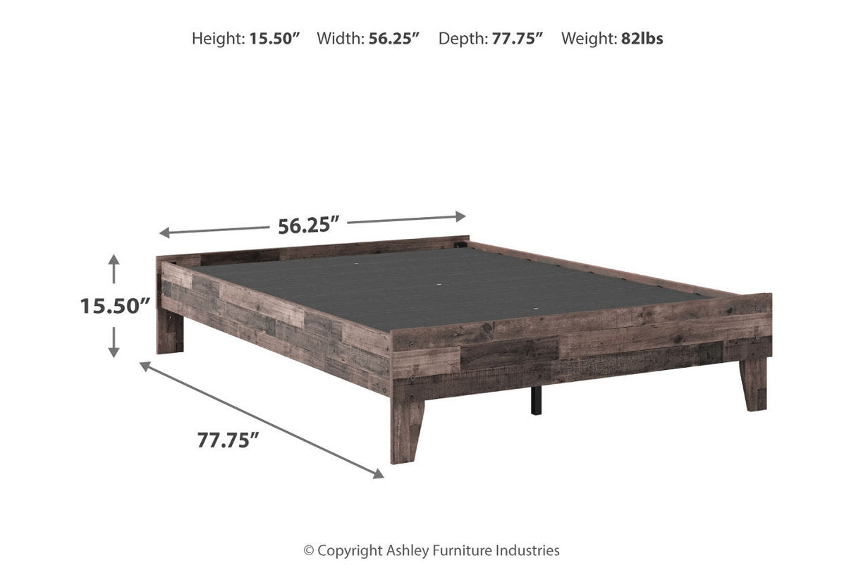 Neilsville Multi Gray Full Platform Bed