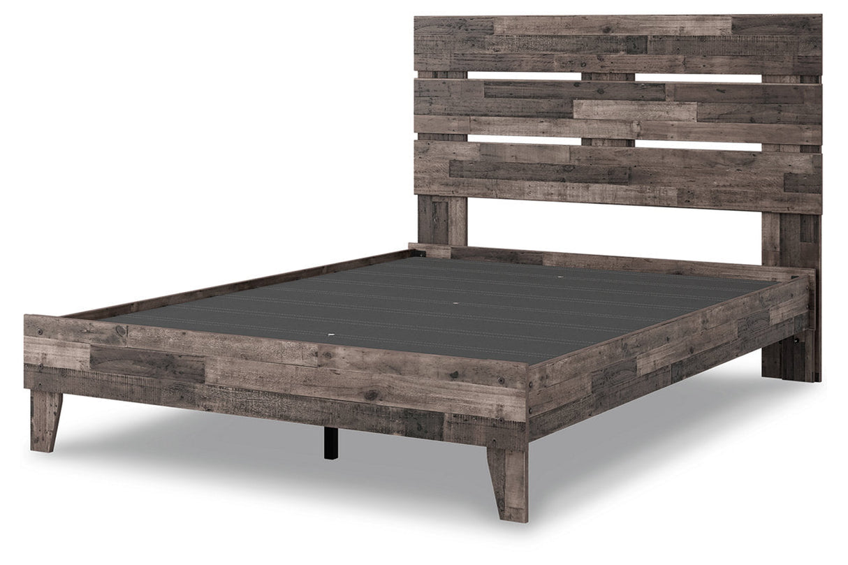 Neilsville Multi Gray Queen Panel Platform Bed