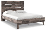 Neilsville Multi Gray Queen Panel Platform Bed