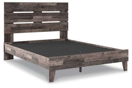 Neilsville Multi Gray Queen Panel Platform Bed