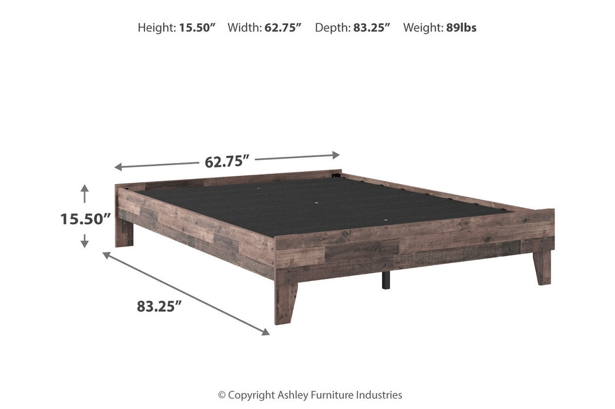 Neilsville Multi Gray Queen Platform Bed