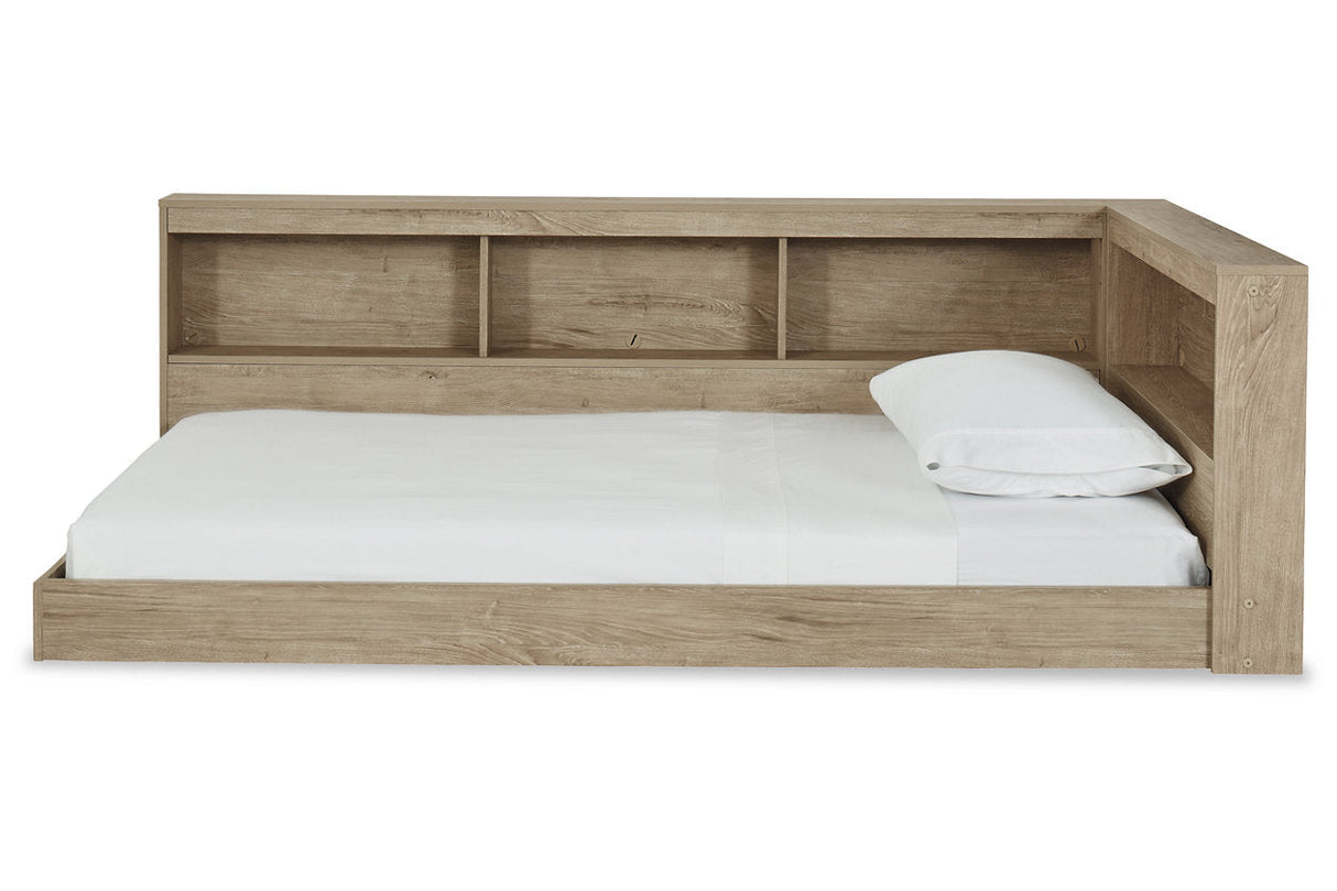 Oliah Natural Twin Bookcase Storage Bed