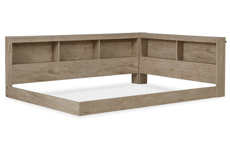 Oliah Natural Full Bookcase Storage Bed