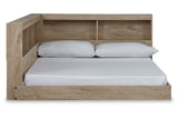 Oliah Natural Full Bookcase Storage Bed