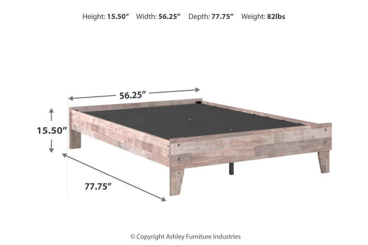 Neilsville Whitewash Full Platform Bed