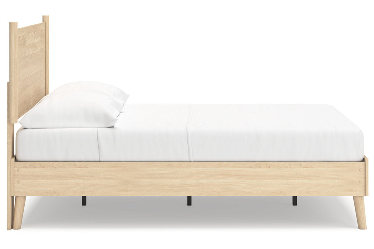 Cabinella Tan Full Platform Panel Bed